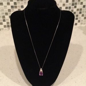 Helzberg Diamonds Amethyst and Diamond Pendant